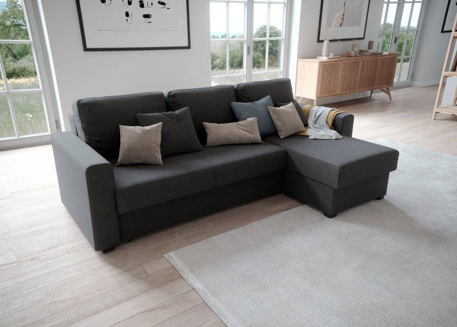 ATLANTIC home collection Hoekbank Dublin L-vorm Slaapfunctie en bedkist récamier links of rechts te monteren - Foto 11