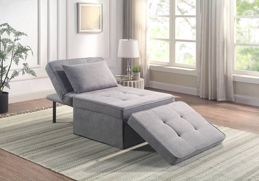 ATLANTIC home collection Slaapbank Finn te veranderen in een loungestoel relaxfauteuil en logeerbed incl. kussen - Foto 14