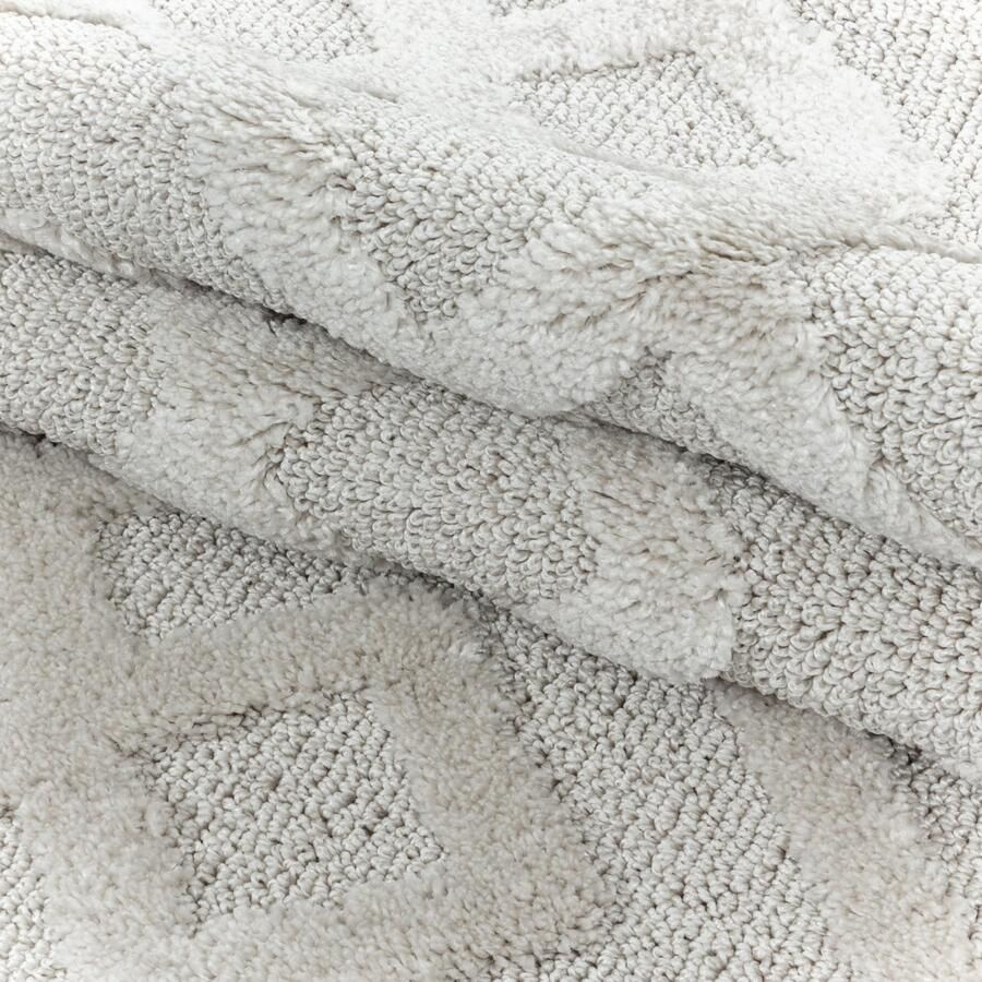 Adana Carpets Hoogpolig vloerkleed geometrisch patroon crèmekleur woonkamerkleed jute achterkant afmeting: 160 cm x 230 cm - Foto 5