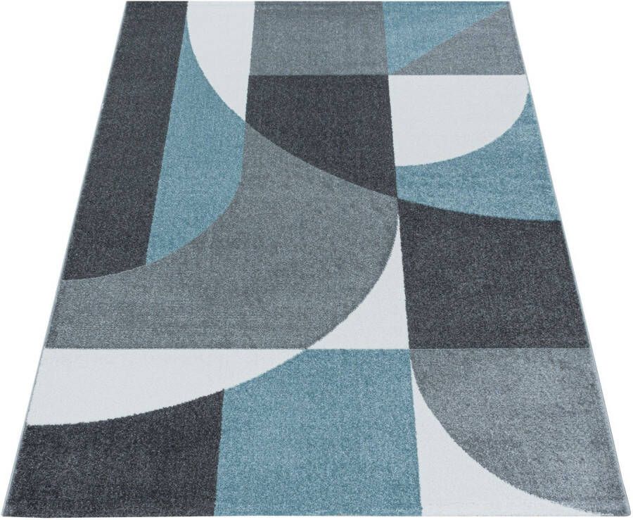 Adana Carpets Retro vloerkleed Stencil Forms Blauw Grijs 160x230cm - Foto 3