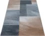 Adana Carpets Retro vloerkleed Stencil Rectangles Bruin Grijs 140x200cm - Thumbnail 1
