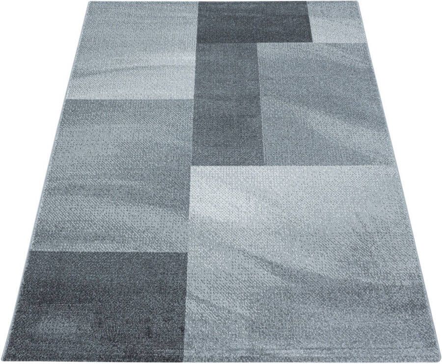 Adana Carpets Retro vloerkleed Stencil Rectangles Grijs Antraciet 140x200cm