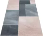 Adana Carpets Retro vloerkleed Stencil Rectangles Roze Grijs 140x200cm - Thumbnail 2