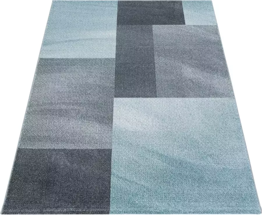 Adana Carpets Retro vloerkleed Stencil Rectangles Blauw Grijs 120x170cm - Foto 2
