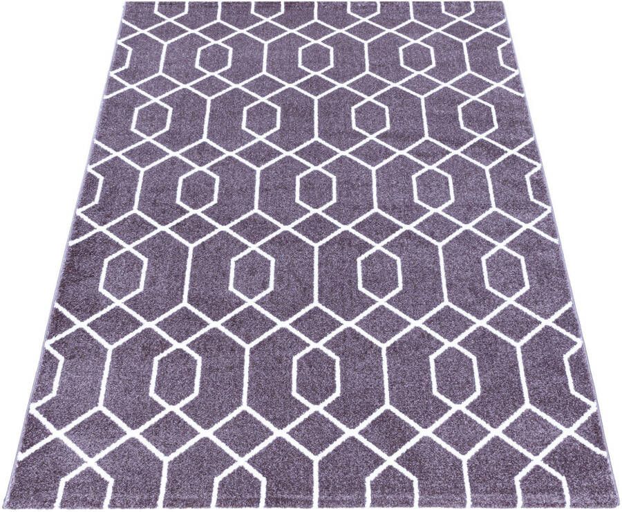 Adana Carpets Retro vloerkleed Stencil Paars Wit 200x290cm - Foto 5