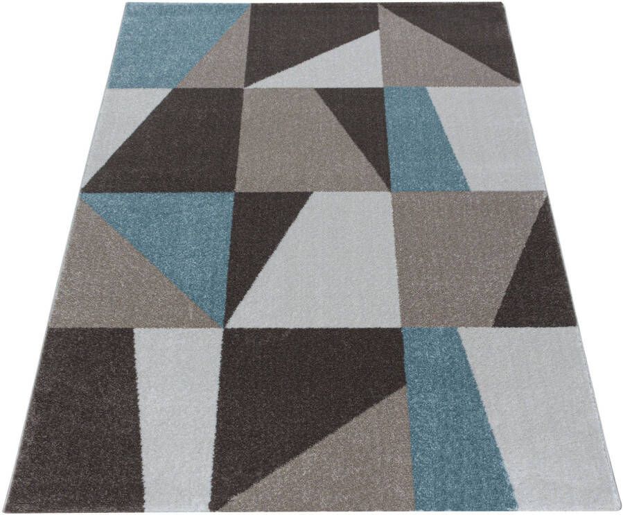 Adana Carpets Kortpolig vloerkleed ombré design blauw woonkamerkleed jute achterkant afmeting: 140 x 200 cm - Foto 2