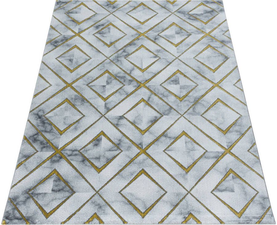 Adana Carpets Modern vloerkleed Marble Square Grijs Goud 140x200cm - Foto 3