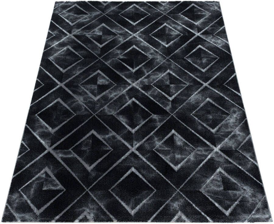 Adana Carpets Modern vloerkleed Marble Square Antraciet Zilver 80x150cm