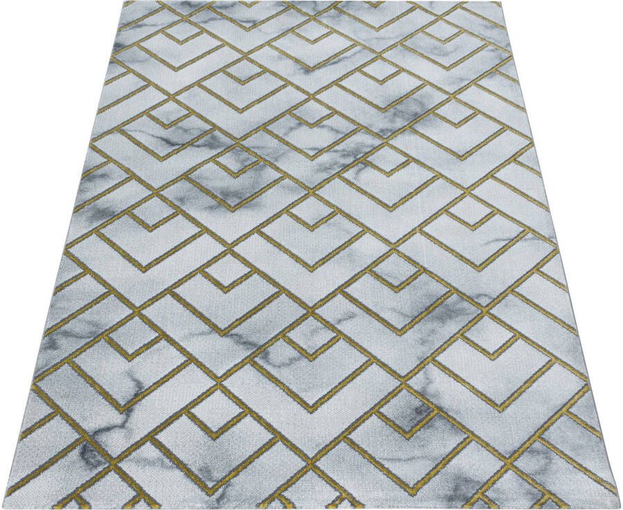 Adana Carpets Modern vloerkleed Marble Pattern Grijs Goud 240x340cm