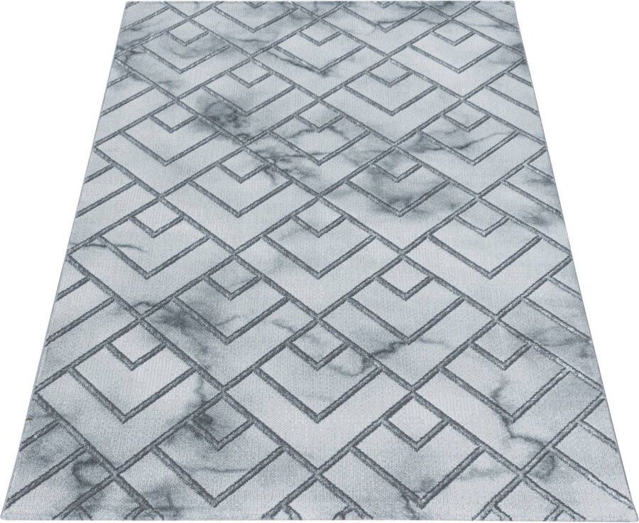 Adana Carpets Modern vloerkleed Marble Pattern Grijs Zilver 140x200cm