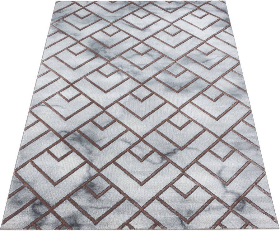 Adana Carpets Modern vloerkleed Marble Pattern Grijs Bruin 140x200cm
