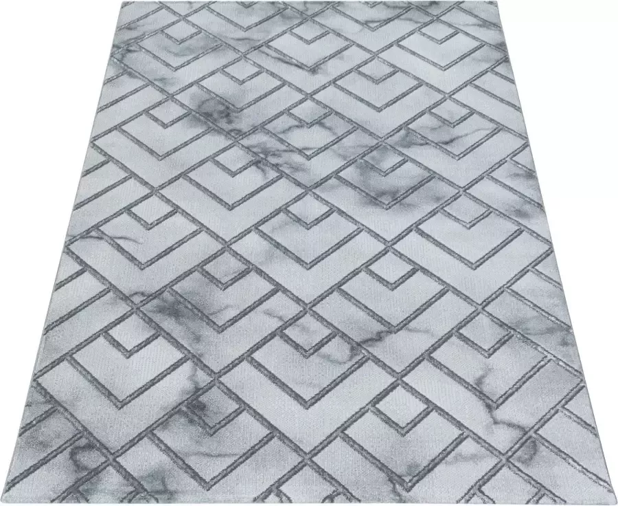 Adana Carpets Modern vloerkleed Marble Pattern Grijs Zilver 160x230cm