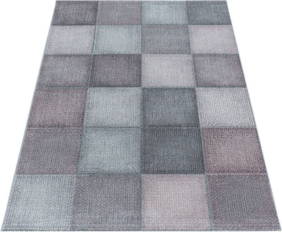 Adana Carpets Modern vloerkleed Optimism Block Roze Grijs 140x200cm - Foto 3