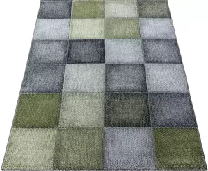 Adana Carpets Modern vloerkleed Optimism Block Groen Grijs 120x170cm