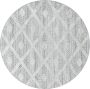 Adana Carpets Rond scandinavisch vloerkleed Pitea Ethno Creme Grijs Ø 120cm - Thumbnail 1