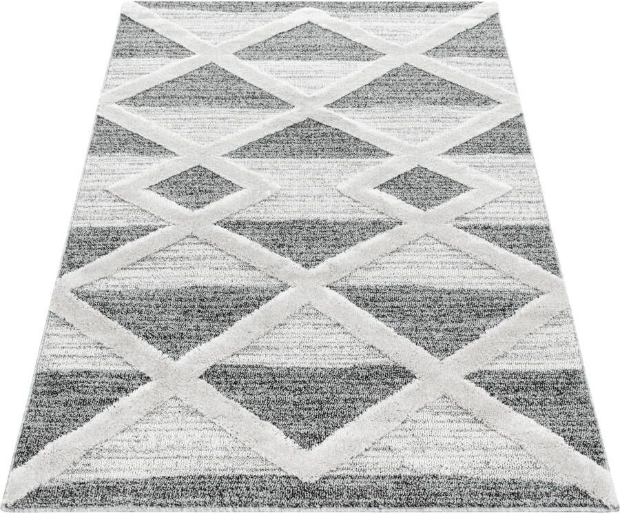 Adana Carpets Scandinavisch vloerkleed Pitea Lines Grijs Creme 160x230cm - Foto 8