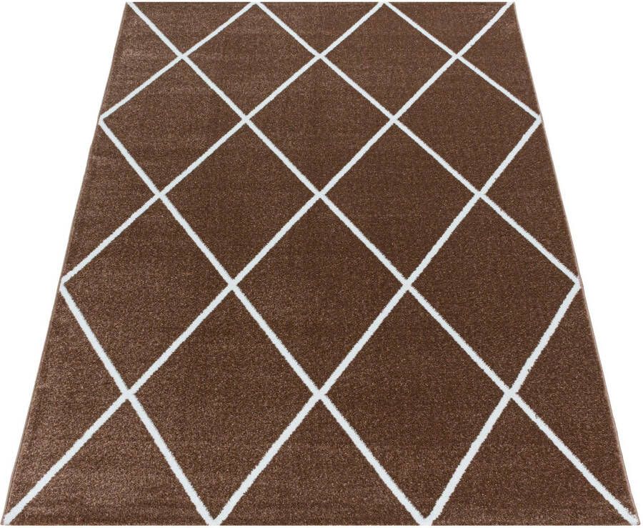 Adana Carpets Laagpolig vloerkleed Smoothly Lines Bruin Wit 120x170cm - Foto 6