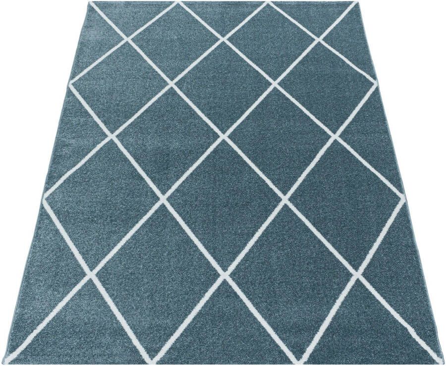 Adana Carpets Laagpolig vloerkleed Smoothly Lines Blauw Wit 120x170cm - Foto 2