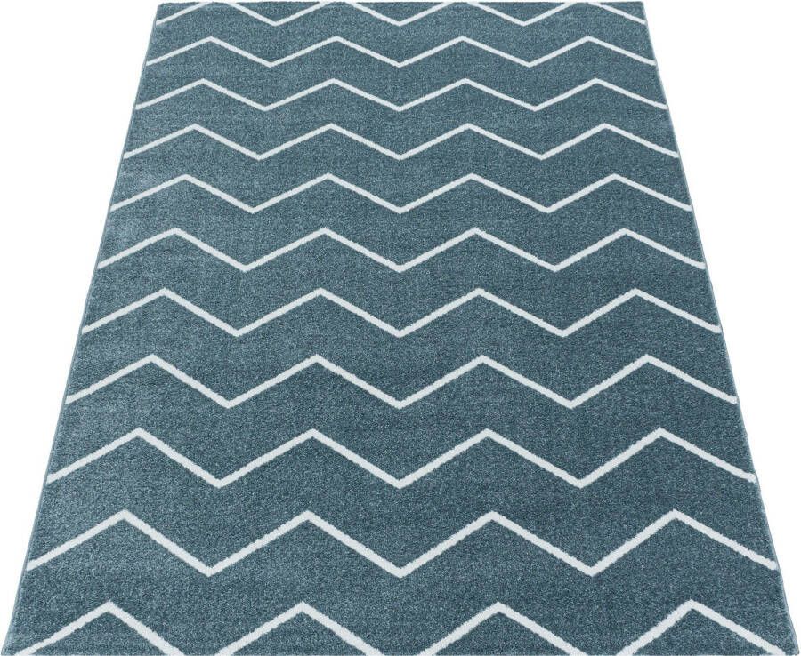 Adana Carpets Laagpolig vloerkleed Smoothly Weave Blauw Wit 160x230cm - Foto 3
