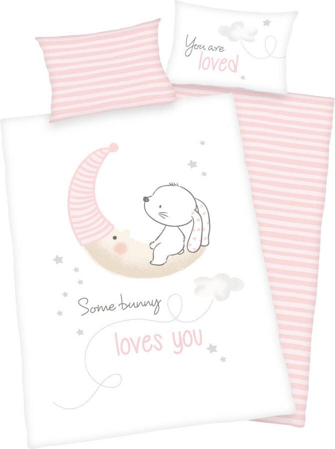 Baby Best Baby-overtrekset Little Bunny met haasjes motief en liefderijk opschrift - Foto 1