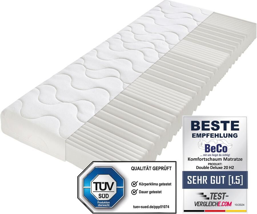 Beco Comfortschuimmatras Double Deluxe matras 20 matras in 90x200 cm en andere afm Matras door de TÜV SÜD getest* meer dan 2.000 5-sterren-beoordelingen! hoogte 20 cm - Foto 7