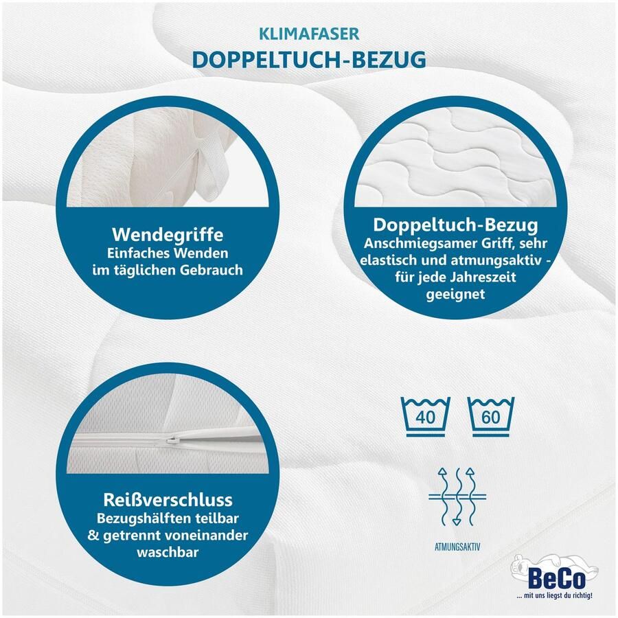 Beco Comfortschuimmatras KS Luxus Kies uit een polyester- of een natuurlijke katoenen bekleding! hoogte 27 cm