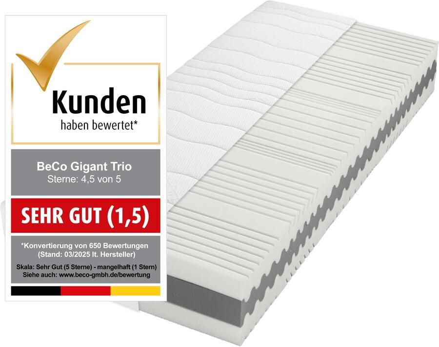 Beco Comfortschuimmatras Matras gigant trio KS luxe-matrashoogte in diverse afmetingen hoogte 30 cm - Foto 7