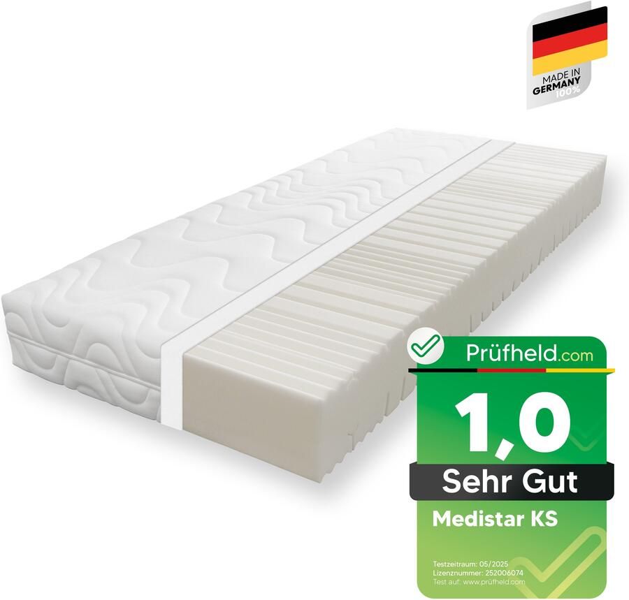 Beco Comfortschuimmatras Medistar KS matras koudschuim-gevoel 90x200 cm 140x200 cm Getest met 1* "ZEER GOED" & beoordeeld als**Duitsland Favoriet 2024 hoogte 21 cm - Foto 6
