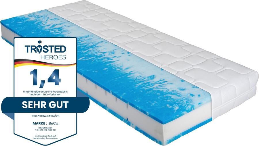 Beco Gelschuimmatras Duo gel comfort comfortabele matras in 90x200 140x200 cm en andere afm hoogte 20 cm - Foto 5