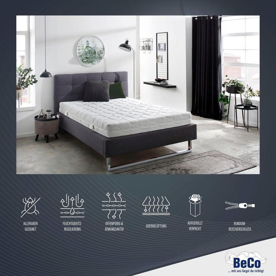 Beco Gelschuimmatras GUMO 7 zones matras 90x200 140x200 en andere maten drukverlagende gel-schuimlaag ademend partner- omkeerbare matras hoogte 20 cm - Foto 3