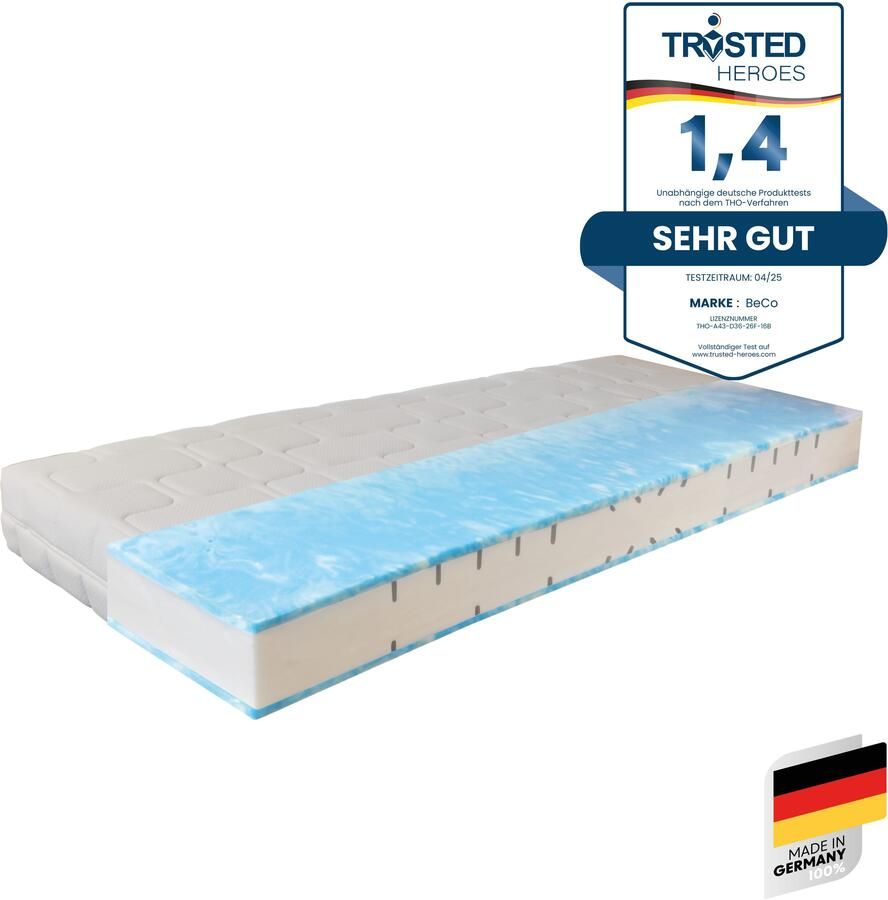 Beco Gelschuimmatras GUMO 7 zones matras 90x200 140x200 en andere maten drukverlagende gel-schuimlaag ademend partner- omkeerbare matras hoogte 20 cm - Foto 6