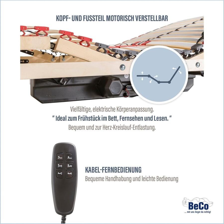 Beco Lattenbodem met motor Super Lux Elektro Ondersteunt de drukvermindering van het systeem van hart en bloedvaten (1 stuk) - Foto 3