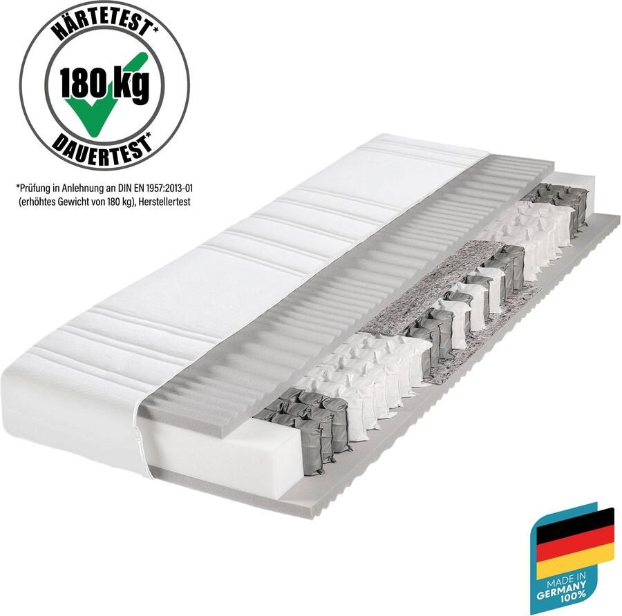 Beco Pocketveringsmatras BodyMax comfortabele matras in 90x200 140x200 cm en andere afm hoogte 22 cm - Foto 6