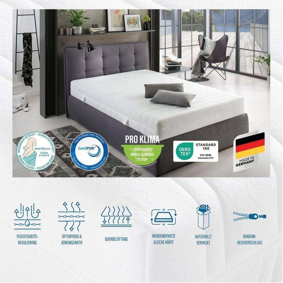 Beco Pocketveringsmatras BodyMax comfortabele matras in 90x200 140x200 cm en andere afm hoogte 22 cm - Foto 3