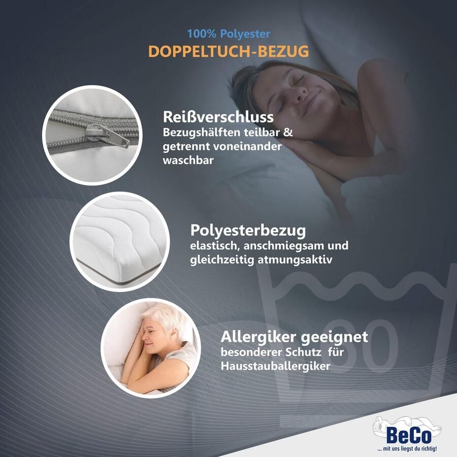 Beco Visco-matras Nightstyle Visko Matras 90x200 cm (H3) getest door Stiftung Warentest hoogte 17 cm - Foto 4