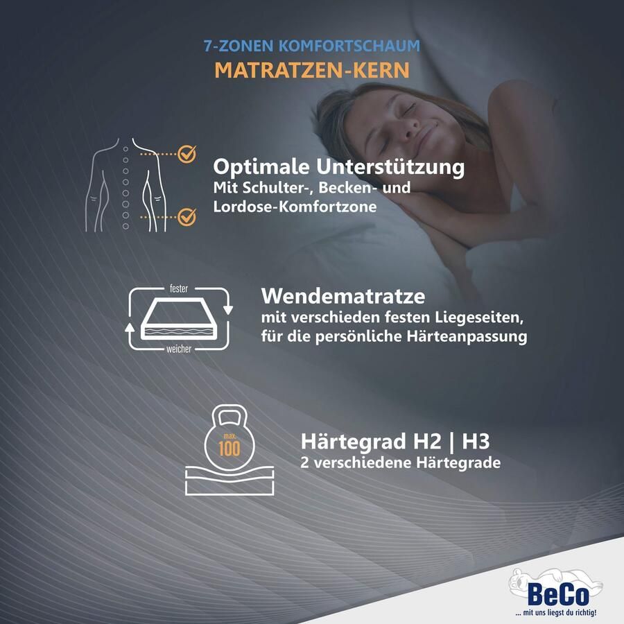 Beco Visco-matras Nightstyle Visko Matras 90x200 cm (H3) getest door Stiftung Warentest hoogte 17 cm - Foto 5