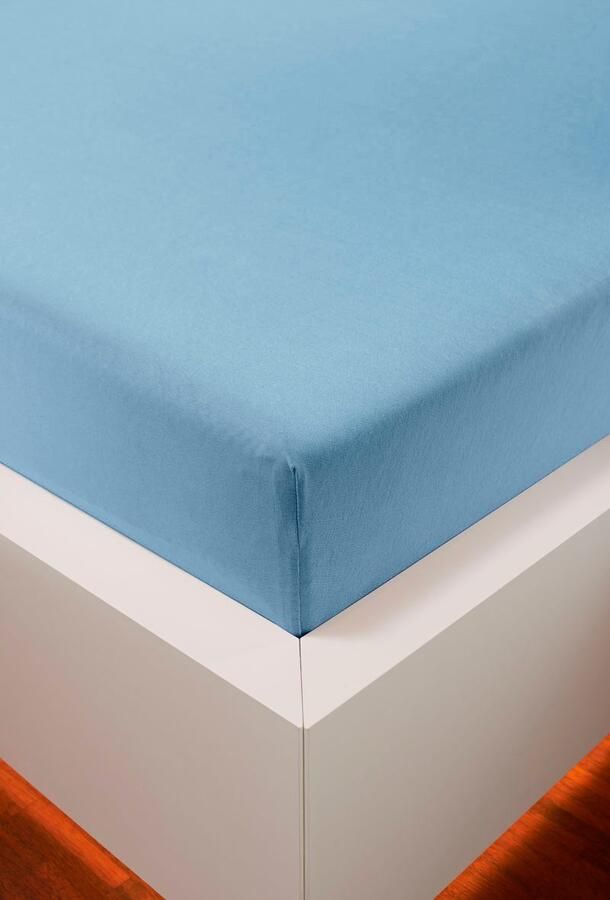 Bellana Hoeslaken Jersey-elastaan aqua in mt. 90x200 140x200 of 180x200 cm van katoen voor matrassen tot 35 cm hoogte laken hoeslaken (1 stuk) - Foto 4