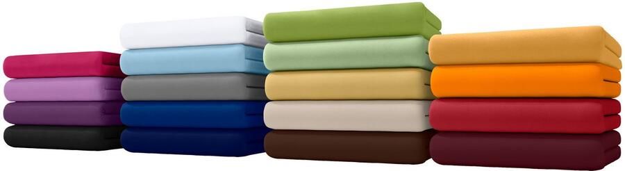 Bellana Hoeslaken Jersey-elastaan aqua in mt. 90x200 140x200 of 180x200 cm van katoen voor matrassen tot 35 cm hoogte laken hoeslaken (1 stuk) - Foto 4