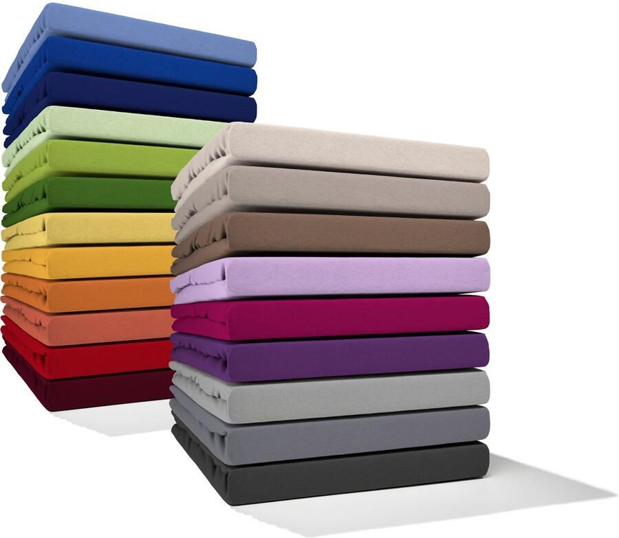 Bellana Hoeslaken Jersey-elastaan aqua in mt. 90x200 140x200 of 180x200 cm van katoen voor matrassen tot 35 cm hoogte laken hoeslaken (1 stuk)