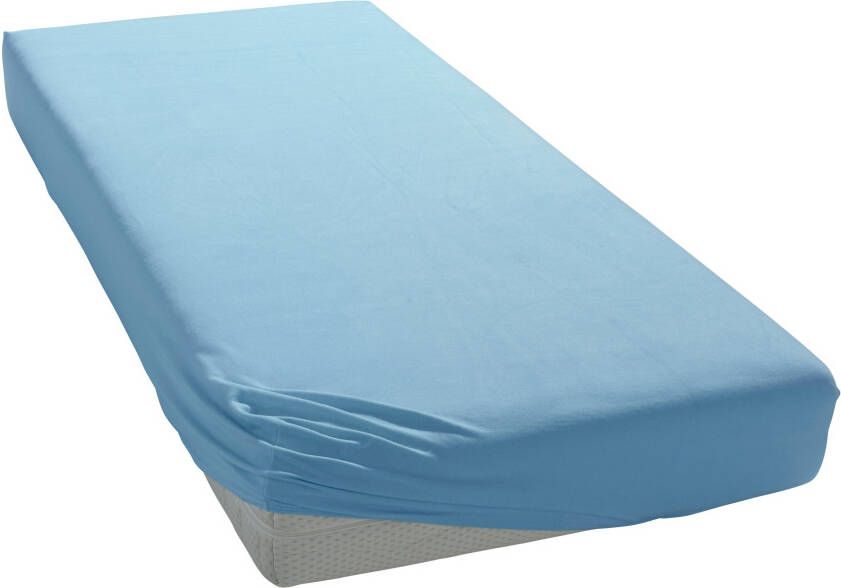 Bellana Hoeslaken Jersey-elastaan aqua in mt. 90x200 140x200 of 180x200 cm van katoen voor matrassen tot 35 cm hoogte laken hoeslaken (1 stuk) - Foto 2