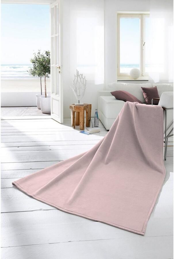 BIEDERLACK Deken Cotton Home in uni design knuffeldeken - Foto 3