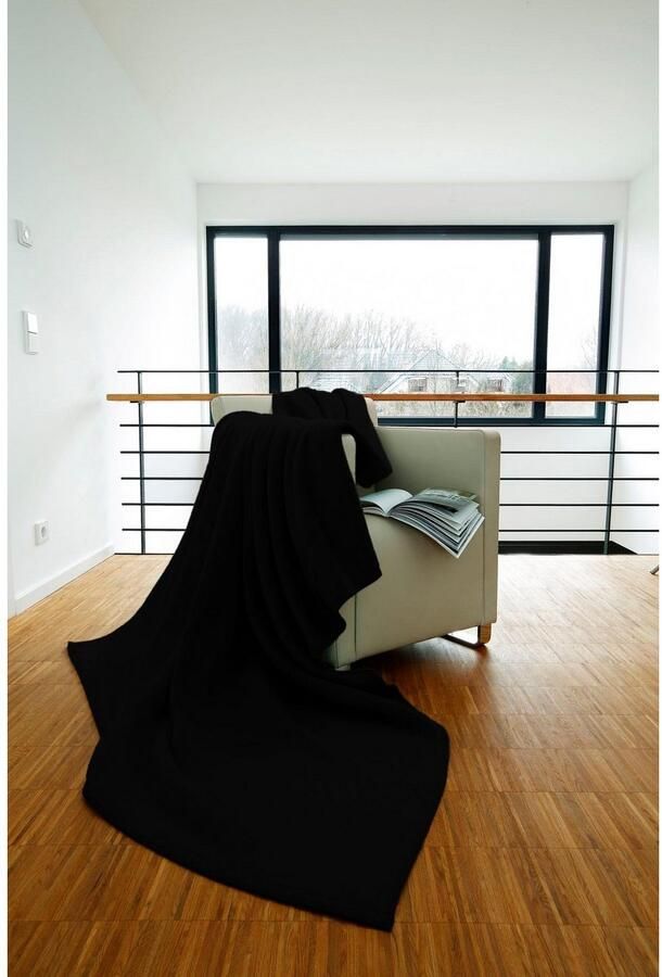 BIEDERLACK Deken Cotton Home in uni design knuffeldeken