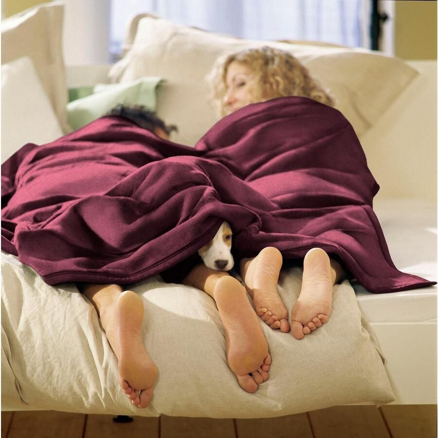 BIEDERLACK Deken Cotton Home in uni design knuffeldeken