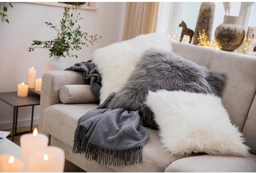 Andiamo Vachtkussen Sierkussen Ovium Kunstbont vierkant 40x40 cm kussenhoes met vulling woonkamer (1 stuk) - Foto 3