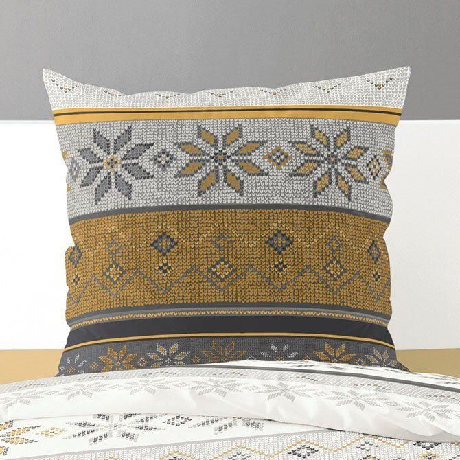 BIERBAUM Beddengoed 3751 100 % katoen onderhoudsvriendelijk heerlijk warm met sneeuwvlokken (2-delig) - Foto 4