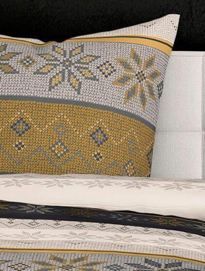 BIERBAUM Beddengoed 3751 100 % katoen onderhoudsvriendelijk heerlijk warm met sneeuwvlokken (2-delig) - Foto 6