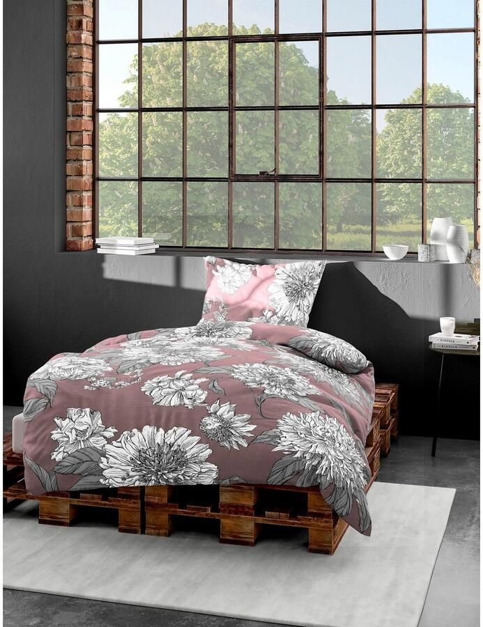 BIERBAUM Beddengoed 3929 Mako-satijn 100% katoen onderhoudsvriendelijk bloemig - Foto 3