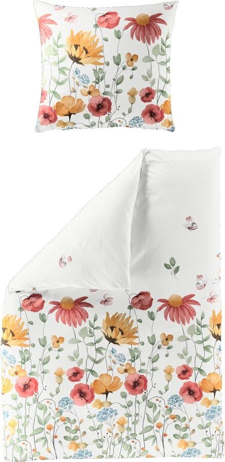 BIERBAUM Beddengoed 3992 Mako-satijn 100% katoen onderhoudsvriendelijk bloemig (2-delig) - Foto 5