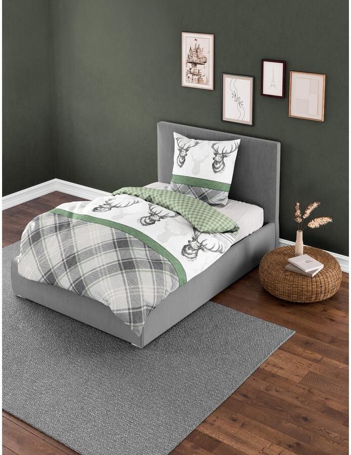 BIERBAUM Beddengoed 4035 Biber 100% katoen onderhoudsvriendelijk (2-delig)