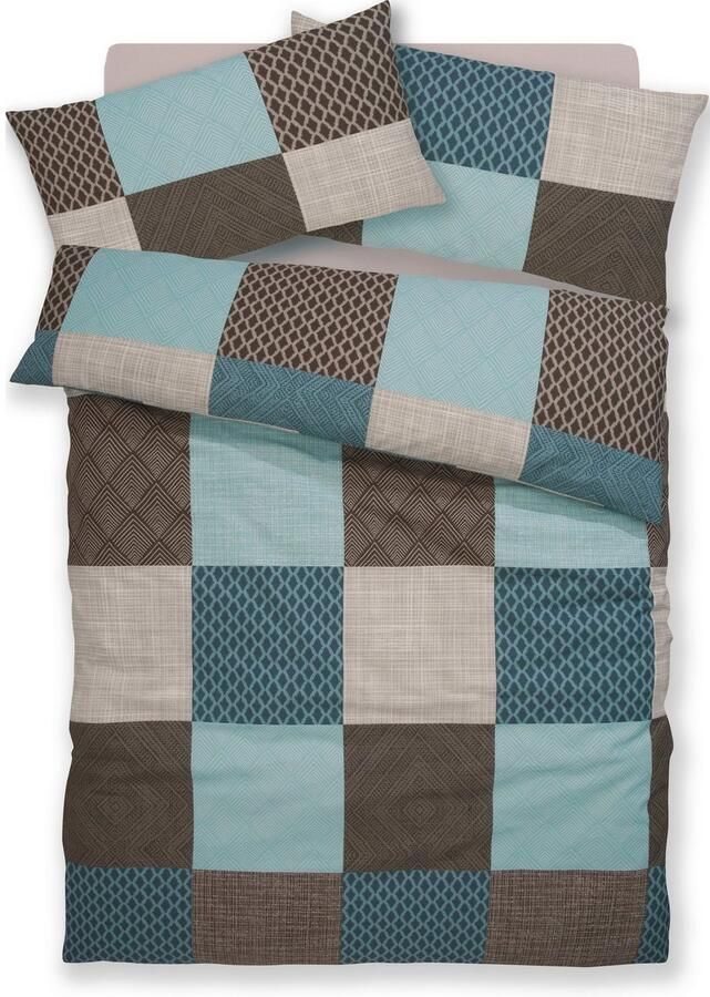 BIERBAUM Beddengoed Ella in hoogwaardig renforcé ruitontwerp vanaf maat 135x200 cm - Foto 2